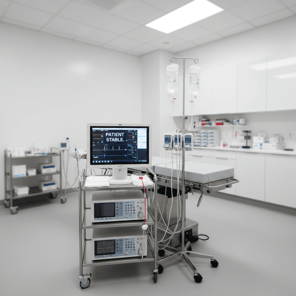 Hospital anesthesia monitoring setup for safe dental procedures